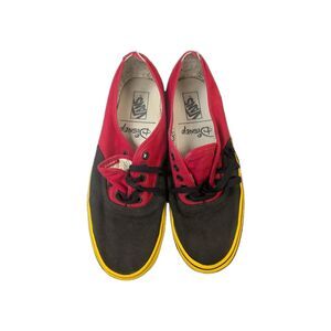 Vans x Disney Mickey Mouse 90th Authentic Sneakers Red Yellow Mens 10